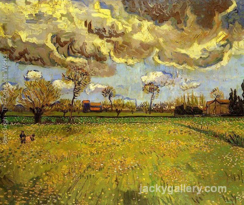 Landscape Under A Stormy Sky, Van Gogh painting